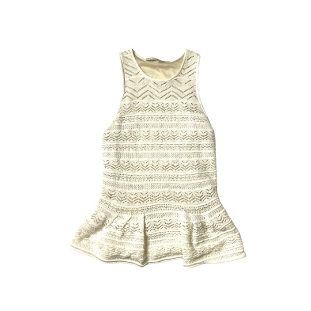 RACHEL Rachel Roy Cream Ruffle Hem Tank Top